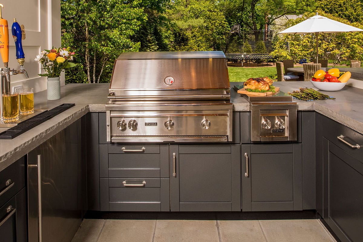 photo of Danver gray outdoor kitchen with grill